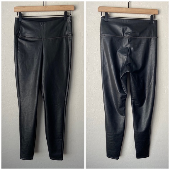Athleta black faux leather leggings small - Picture 6 of 9